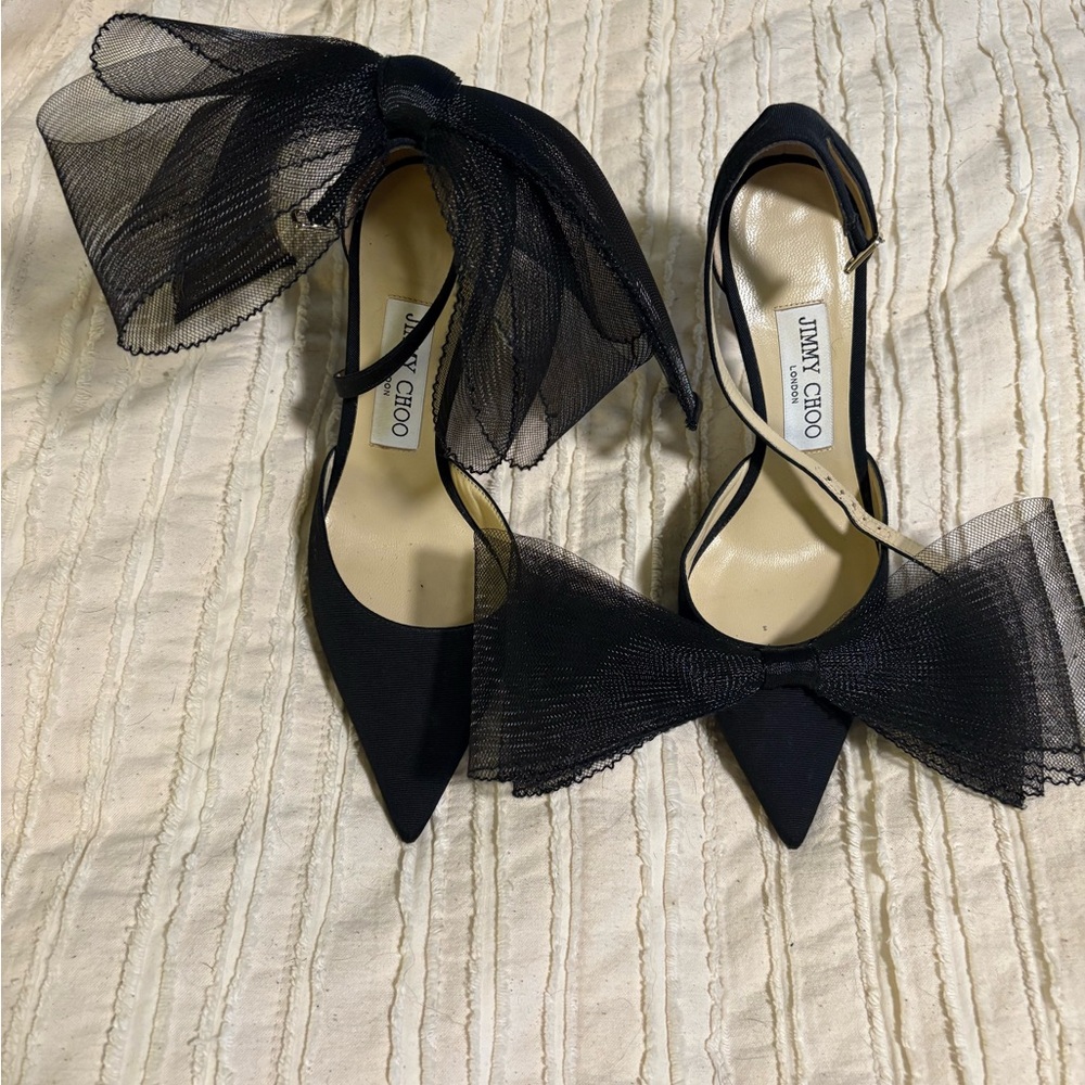 Jimmy Choo - Averly Bow Pumps, Black - 36.5 - Picture 5 of 7